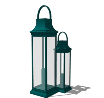 简欧蜡烛手提灯su模型