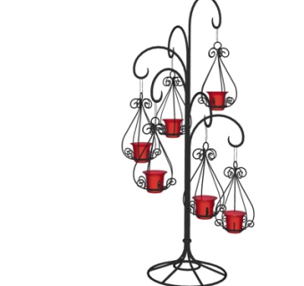 简欧铁艺盆栽吊篮su模型