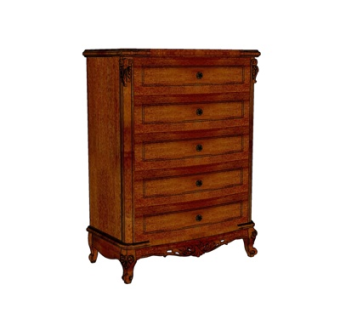 简欧实木边柜su模型