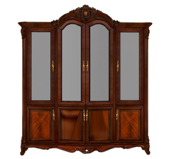 欧式实木衣柜su模型