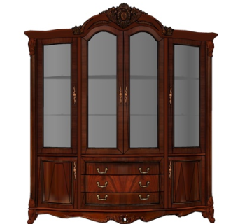 欧式实木衣柜su模型