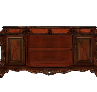 欧式实木边柜su模型