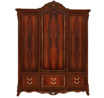 欧式实木衣柜su模型