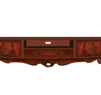 欧式实木电视柜su模型