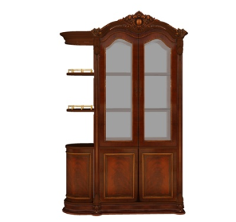 欧式实木衣柜su模型