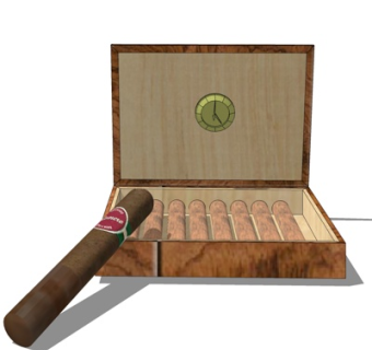 现代竹筒盒子摆件su模型