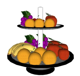 现代水果盘su模型