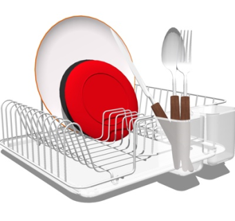 现代餐具组合su模型