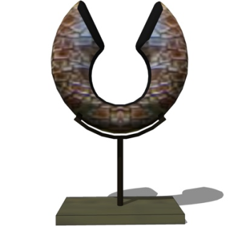 新中式金属摆件su模型