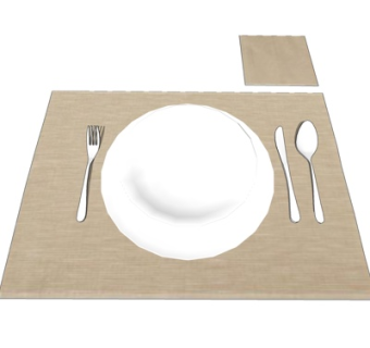 现代餐具组合su模型