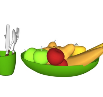 现代水果盘su模型