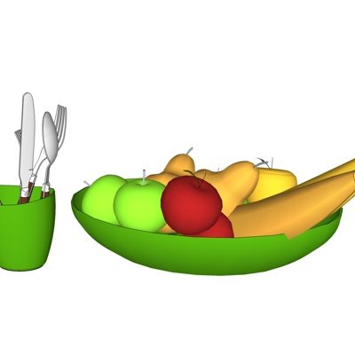 现代水果盘su模型