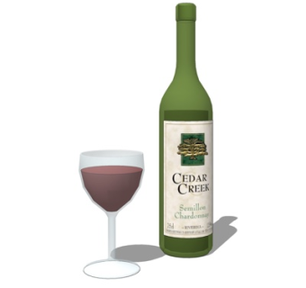 现代红酒红酒杯su模型