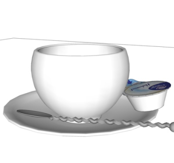 现代餐具组合su模型