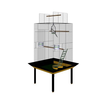现代铁艺鸟笼su模型