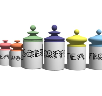 现代糖罐组合su模型