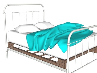 现代布艺儿童床su模型