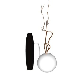 现代花瓶花卉su模型