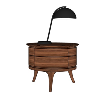 新中式实木台灯su模型