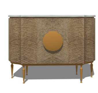 现代实木边柜su模型