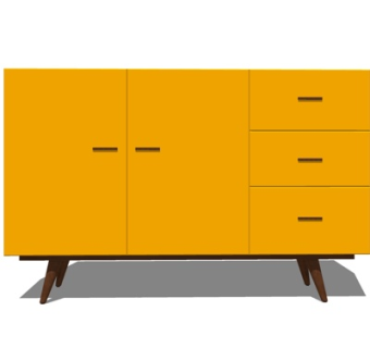 北欧实木边柜su模型