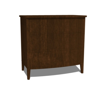 现代实木边柜su模型