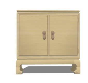 欧式实木边柜su模型