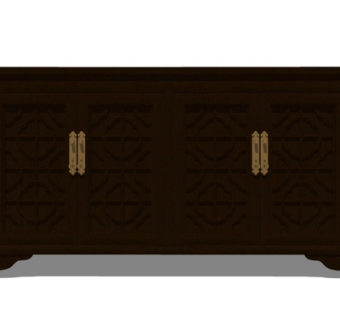 欧式实木边柜su模型