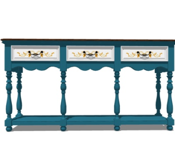 欧式实木边柜su模型