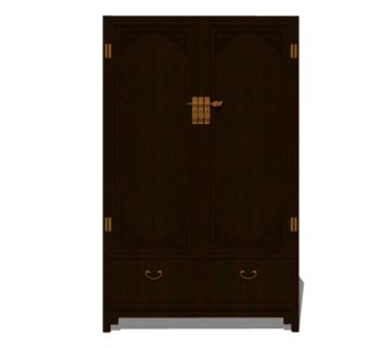 欧式实木边柜su模型