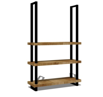 现代实木装饰架su模型