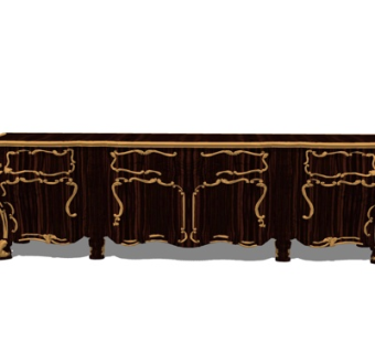 欧式古典电视柜su模型