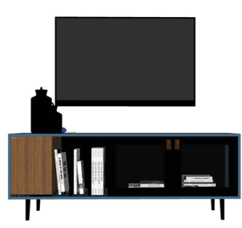 现代实木电视柜su模型