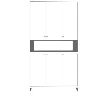 现代实木衣柜su模型