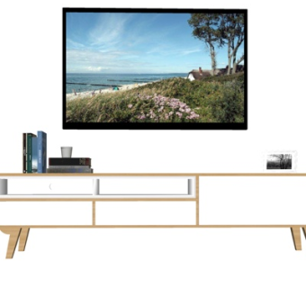 北欧原木电视柜su模型