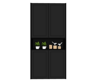 现代实木装饰柜su模型