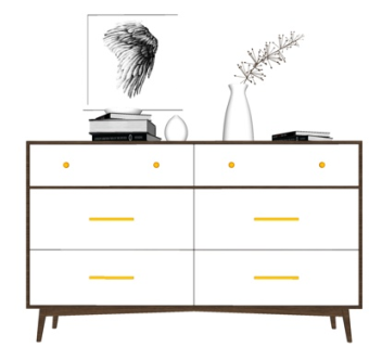 北欧原木边柜su模型