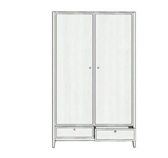 现代实木衣柜su模型