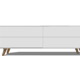 北欧实木电视柜su模型