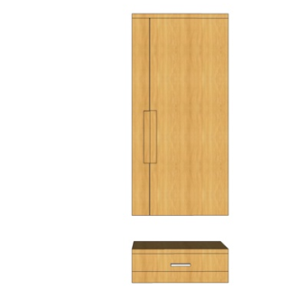 现代实木衣柜su模型