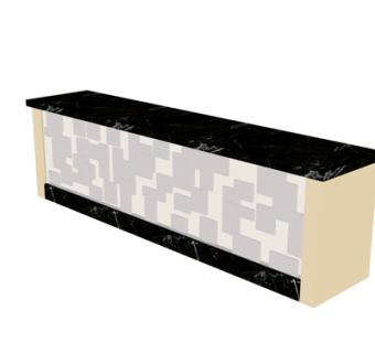 现代大理石电视柜su模型