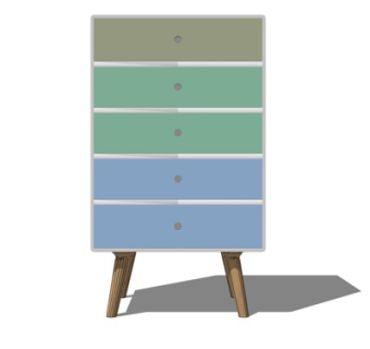 北欧实木边柜su模型