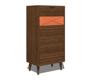 现代实木边柜su模型