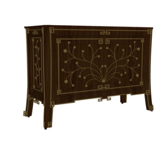 欧式古典边柜su模型