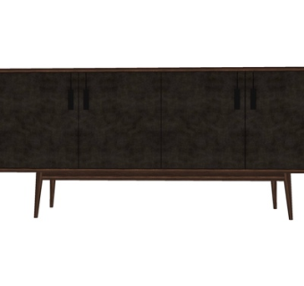 现代实木电视柜su模型