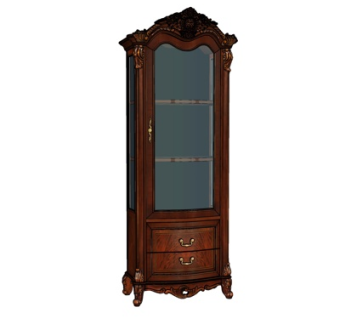 欧式古典衣柜su模型