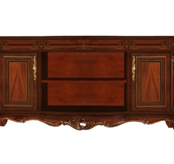 欧式古典电视柜su模型