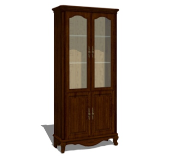 欧式实木衣柜su模型