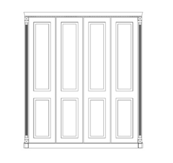 现代实木衣柜su模型