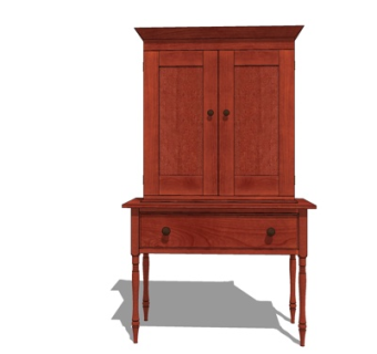 欧式实木衣柜su模型